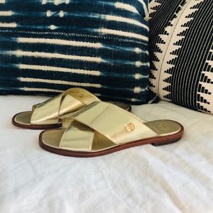 Tory Burch Gold slides - Size 6.5